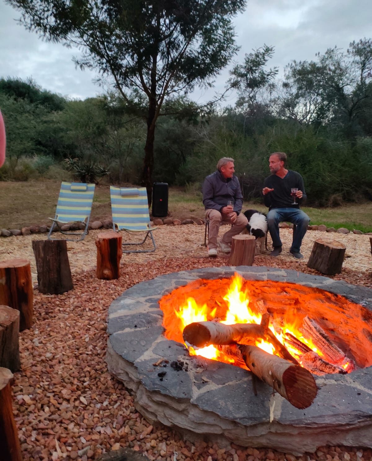 fire pit at night